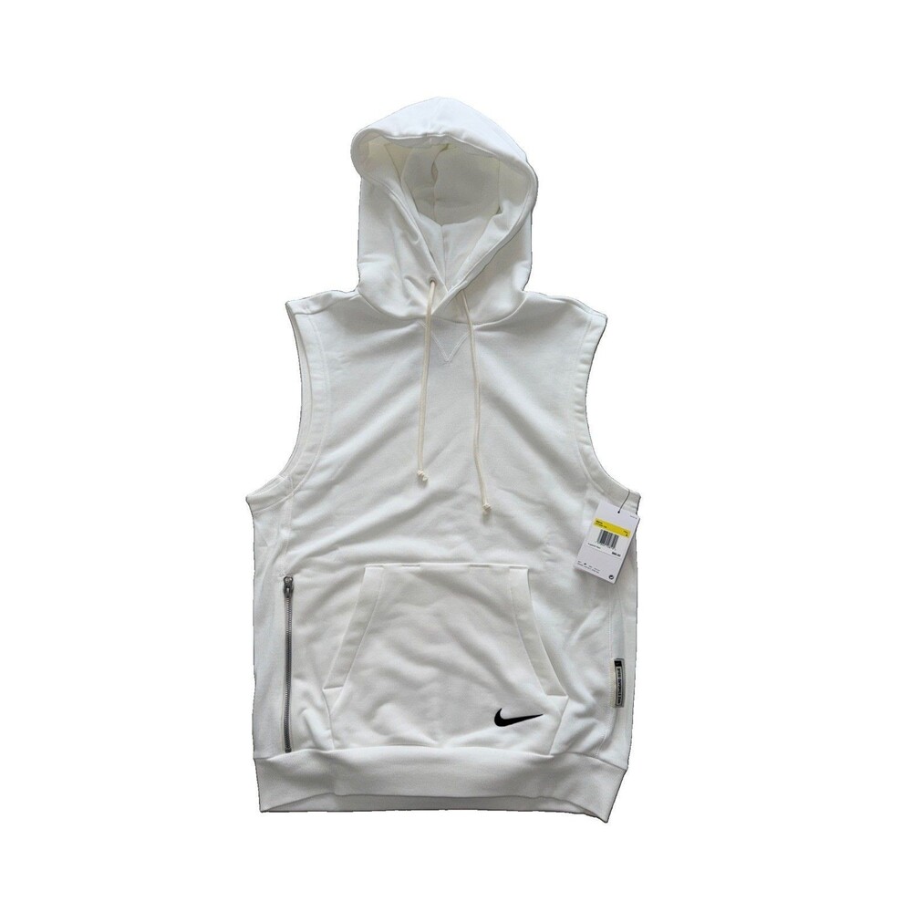 Nike Standard Issue Dri-FIT Sleeveless Full Zip Fleece Hoodie White Men's Small